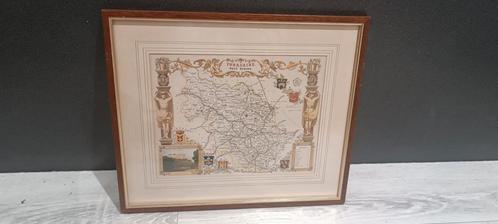 Ingelijste kaart "Yorkshire West Riding" – replica uit 1842, Huis en Inrichting, Woonaccessoires | Lijsten, Zo goed als nieuw