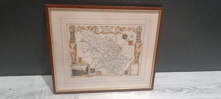 Ingelijste kaart "Yorkshire West Riding" – replica uit 1842, Huis en Inrichting, Woonaccessoires | Lijsten, Zo goed als nieuw