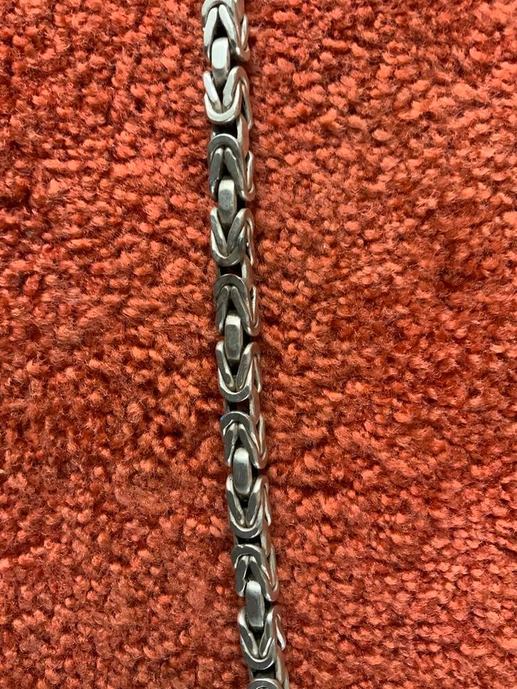 Zilveren Heren Ketting - Koningsschakel, Sieraden, Tassen en Uiterlijk, Kettingen, Nieuw, Zilver, Ophalen of Verzenden