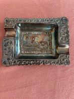 Verzilverde asbak met decoratie, Ophalen of Verzenden, Zilver