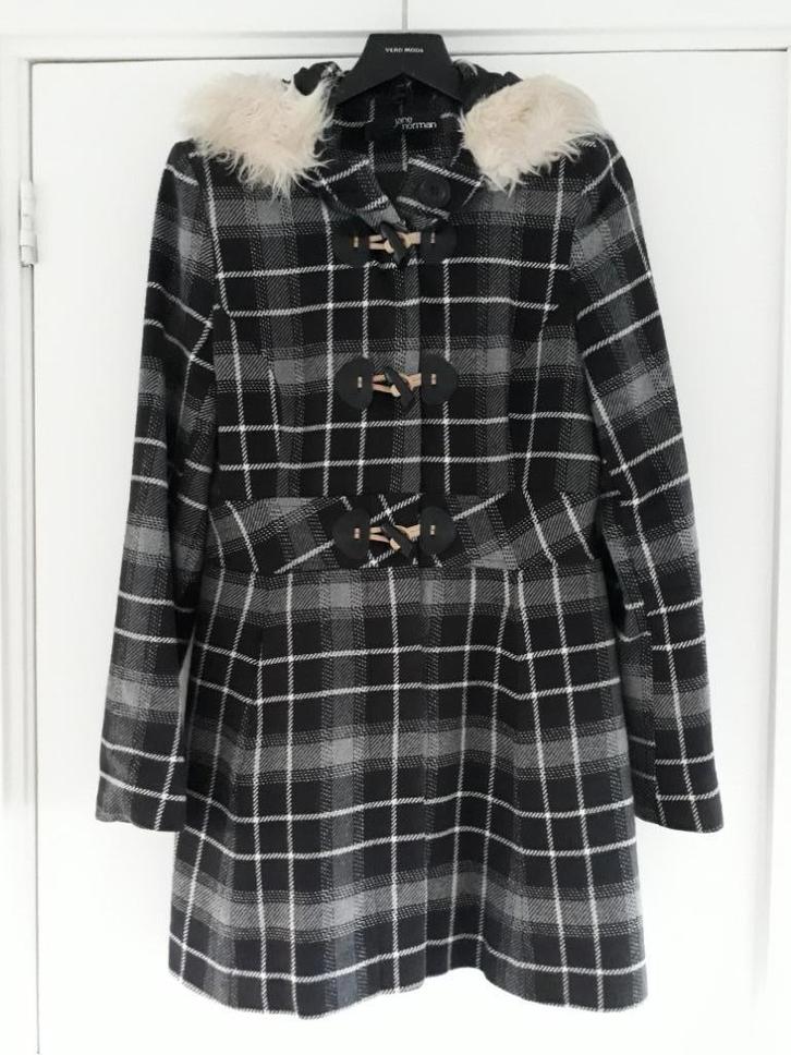 Winterjas dame zwart wit geblokt maat S / 36 Jane Norman, Kleding | Dames, Jassen | Winter, Gedragen, Maat 36 (S), Zwart, Ophalen of Verzenden
