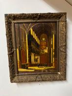 Antiek schilderij ( kerk interieur), Antiek en Kunst, Ophalen of Verzenden