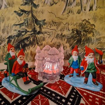 Zweedse Kerst Tomtar Kabouters Porselein Vintage beschikbaar voor biedingen