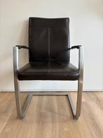 Leren eetkamerstoelen Henders & Hazel, Huis en Inrichting, Stoelen, Ophalen, Bruin, Zo goed als nieuw, Metaal