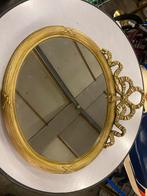 Ovale gouden spiegel met strik, Ophalen of Verzenden, Zo goed als nieuw, Minder dan 100 cm, Ovaal