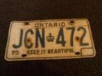 Kentekenplaat licenseplate Ontario 1973 Canada, Verzenden, Gebruikt, Auto's