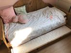 Steigerhouten bed + bureau Saartje Prum, Kinderen en Baby's, Kinderkamer | Bedden, Ophalen, 85 tot 100 cm, Zo goed als nieuw, Matras
