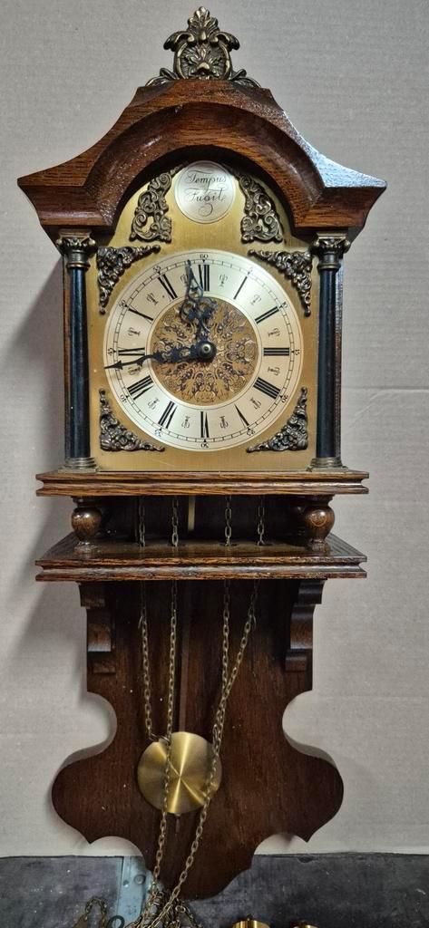 Antieke Wandklok met Gewichten, Antiek en Kunst, Antiek | Klokken, Ophalen of Verzenden