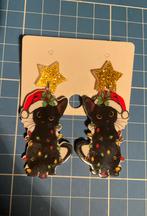 Kerst Kat Oorbellen, Sieraden, Tassen en Uiterlijk, Oorbellen, Overige materialen, Hangers, Zwart, Nieuw