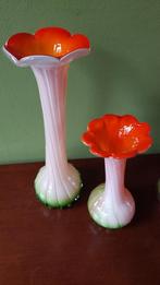 2 prachtige Soliflore-vazen van geblazen glas, Antiek en Kunst, Ophalen of Verzenden