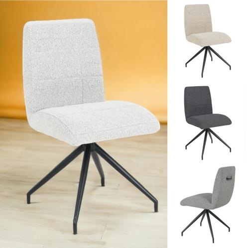 Eetkamerstoel Guus in twee kleuren bouclé/sheep stof, Huis en Inrichting, Stoelen, Nieuw, Vijf, Zes of meer stoelen, Metaal, Stof
