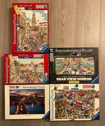 5X ravensburger puzzels 1000 stuks beschikbaar voor biedingen