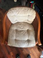 Vintage Fauteuil met Rotan Details, Huis en Inrichting, Fauteuils, Ophalen, Gebruikt, Minder dan 75 cm, 50 tot 75 cm