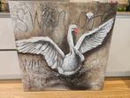 schilderij zwaan, Ophalen, Zo goed als nieuw, Schilderij, 100 tot 125 cm