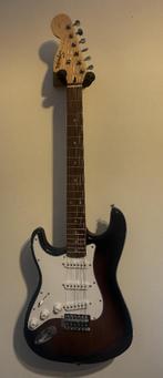 Squier Affinity Stratocaster Brown Sunburst LH + extra's, Ophalen, Gebruikt, Solid body, Fender