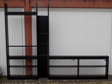 Wandmeubel zwart vintage design dressoir retro wandkast beschikbaar voor biedingen
