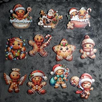 Houten Kerst Hangers - Peperkoek mannetjes beschikbaar voor biedingen