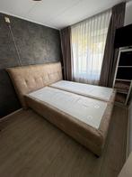 Zeer Mooi Zandkleurig Bed 160x210 - Zo Goed Als Nieuw!, Huis en Inrichting, Ophalen, Tweepersoons, Zo goed als nieuw, 160 cm