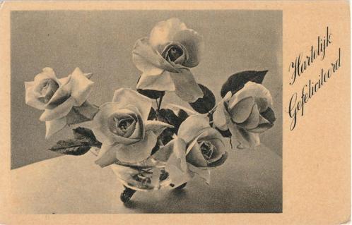 BLOEMEN BLOEM ROOS ROZEN JAREN 30 ZEER MOOIE OUDE KAART KJ48, Verzamelen, Ansichtkaarten | Themakaarten, Ongelopen, 1940 tot 1960