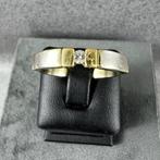 Gouden Ring | 18k* | 6,1g | bicolor |briljant| 19,5 | 393029, Sieraden, Tassen en Uiterlijk, Ringen, Gebruikt, 19 tot 20, Ophalen of Verzenden