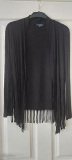 Zwart kleurig vestje met franjes, Kleding | Dames, Ophalen of Verzenden, Zo goed als nieuw, Maat 36 (S), Zwart
