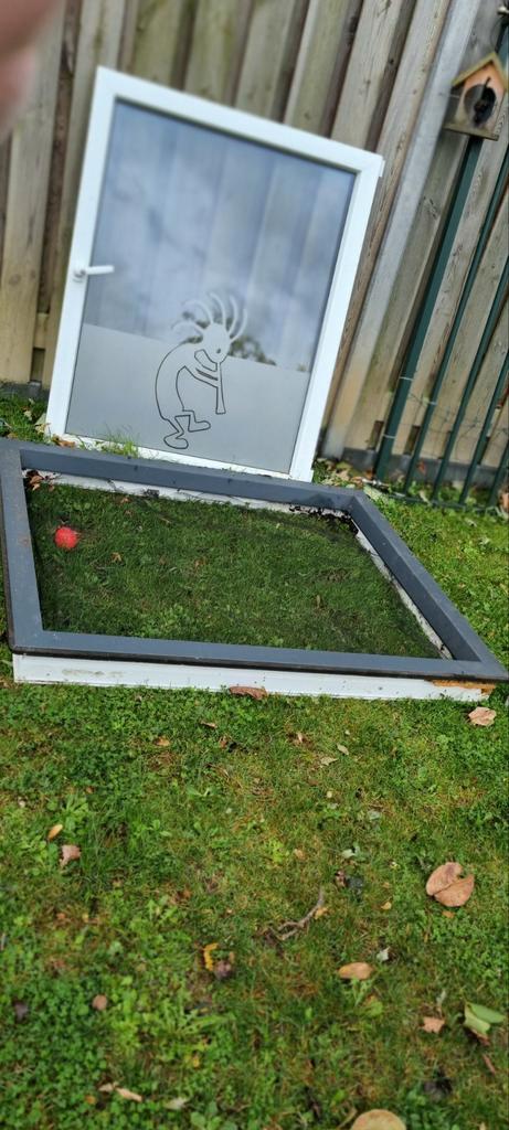 Kunststof Draai Kiep Raamkozijn Antraciet/Wit, Doe-het-zelf en Verbouw, Kozijnen en Schuifpuien, Gebruikt, Raamkozijn, Kunststof