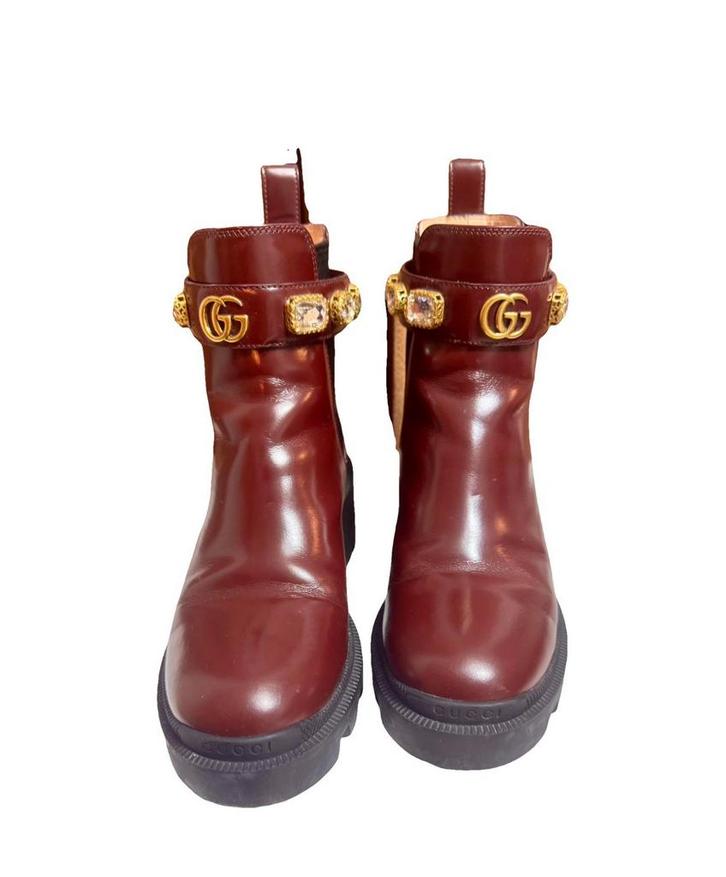 Gucci Leren Laarzen Maat 36 - Compleet met Doos & Dustbag, Kleding | Dames, Schoenen, Zo goed als nieuw, Lage of Enkellaarzen