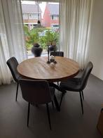Nette eethoek met 4 stoelen - 120cm breed, Ophalen, Zo goed als nieuw, Vier, Grijs