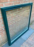 3 Hardhouten raamframes voorzien van energiezuinig HR++ glas, Gebruikt, Raamkozijn, Inclusief glas, 75 tot 150 cm