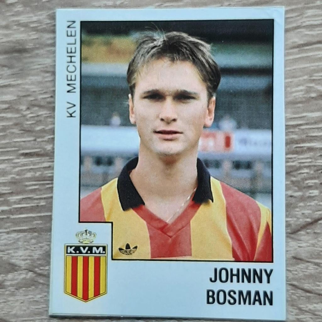 K.V. Mechelen Johny Bosman voetbalplaatje seizoen 1988-1989., Verzamelen, Sportartikelen en Voetbal, Verzenden, Gebruikt, Buitenlandse clubs