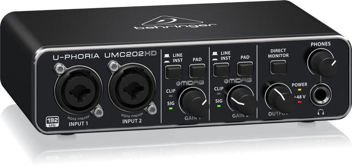 Behringer U-Phoria UMC202HD Audio Interface, Audio, Tv en Foto, Professionele Audio-, Tv- en Video-apparatuur, Zo goed als nieuw