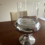 2 Grote Windlichten - Blank & Zwart Glas - Koopje!, Huis en Inrichting, Woonaccessoires | Vazen, Ophalen, Zwart, Minder dan 50 cm