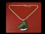 Zilveren Collier met Bijzonder Hanger Paardenhoofd uit Jade!, Sieraden, Tassen en Uiterlijk, Antieke sieraden, Verzenden, Zilver
