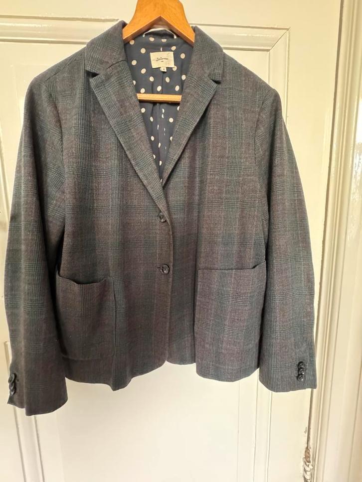 Jasje Bellerose bruin turquiose ruit, maat 40/42, Kleding | Dames, Jasjes, Kostuums en Pakken, Zo goed als nieuw, Jasje, Maat 38/40 (M)