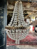 Antieke kristallen kroonluchter, Huis en Inrichting, Lampen | Kroonluchters, Ophalen of Verzenden, Zo goed als nieuw, Glas, Vintge antiek mid century design kristal hollywood regency