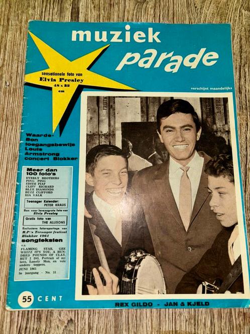 Muziek parade 1961 no51, Verzamelen, Muziek, Artiesten en Beroemdheden, Gebruikt, Boek, Tijdschrift of Artikel, Ophalen of Verzenden