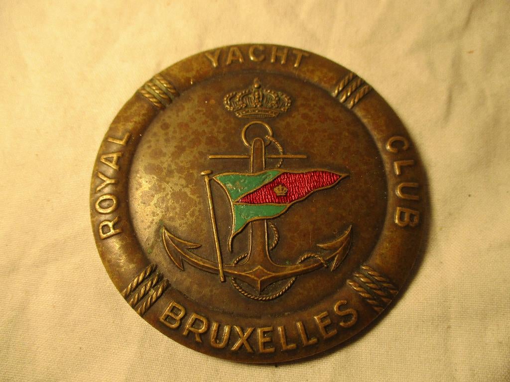 brons medaille penning Bruxelles Yacht club boten, Antiek en Kunst, Verzenden