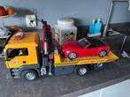 Bruder Man sleepwagen met kraan en sportauto, Kinderen en Baby's, Speelgoed | Speelgoedvoertuigen, Ophalen of Verzenden, Zo goed als nieuw