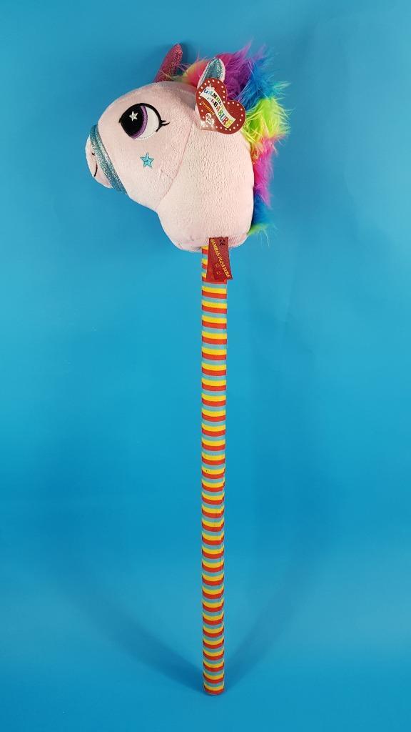 Eenhoorn regenboog stokpaard knuffel, roze, nieuw! 80cm 8C, Kinderen en Baby's, Speelgoed | Knuffels en Pluche, Gebruikt, Overige typen