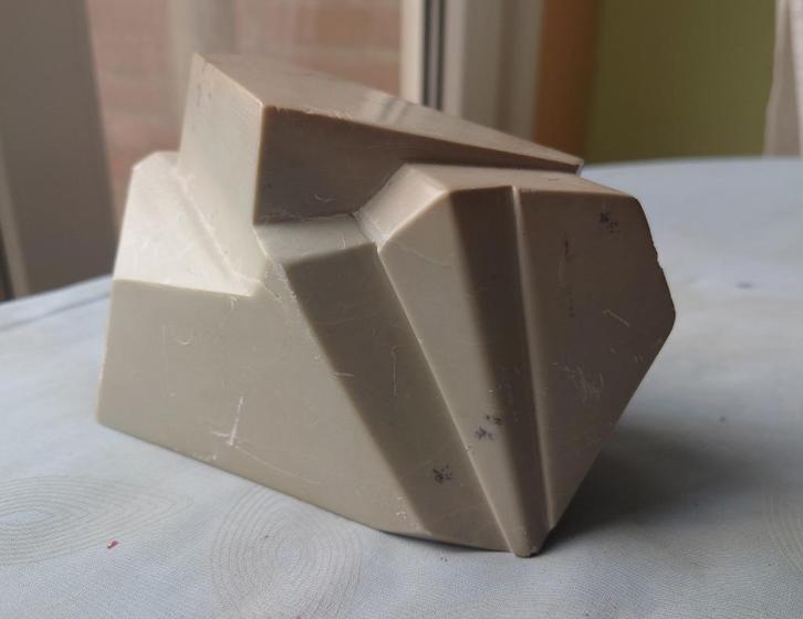 Koos Hoeneveld (1924-?) Futuristisch beeld, marmeren 1985, Antiek en Kunst, Kunst | Beelden en Houtsnijwerken, Ophalen of Verzenden