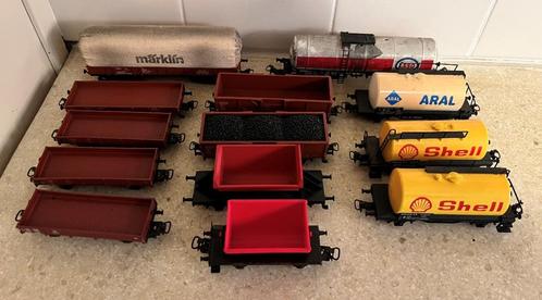 Märklin H0 treinset met loc, wagons, rails, tunnel & huisjes, Hobby en Vrije tijd, Modeltreinen | H0, Gebruikt, Treinset, Wisselstroom