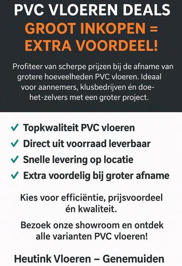  PVC Vloeren Deals – Groot inkopen = Groothandel Genemuiden  beschikbaar voor biedingen