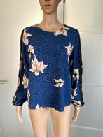 J92 Only maat 36=S blouse top blauw/beige/wit/zwart, Only, Blauw, Ophalen of Verzenden, Zo goed als nieuw
