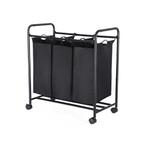 SONGMICS Wasmand 3 x 44 L Zwart-81x41x77cm, Huis en Inrichting, Badkamer | Badtextiel en Accessoires, Ophalen, Nieuw, Zwart, Overige typen