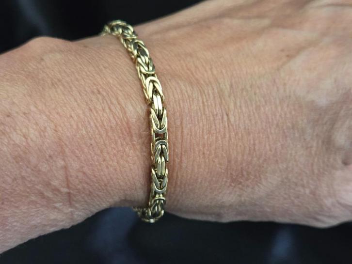 18 Karaat. Gouden byzantijnse koningsarmband.2025/545 ., Sieraden, Tassen en Uiterlijk, Armbanden, Zo goed als nieuw, Goud, Goud