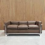 Cassina LC2 bank - Le Corbusier Mocca leder, Nieuw, Driepersoons, Rechte bank, Leer