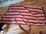 Gestreepte rood/oranje/grijs/wit fleecedeken van BR, Ophalen of Verzenden, Zo goed als nieuw
