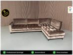 GRATIS LEVERING Hoekbank Velvet Bruin 300x215 GEREINIGD, 300 cm of meer, Ophalen of Verzenden, Zo goed als nieuw, 150 cm of meer