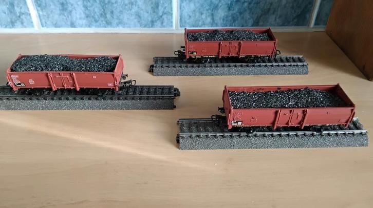 Marklin 4604 jaren 1960 1962. Metalen kolenwagons set van 3, Hobby en Vrije tijd, Modeltreinen | H0, Zo goed als nieuw, Wagon