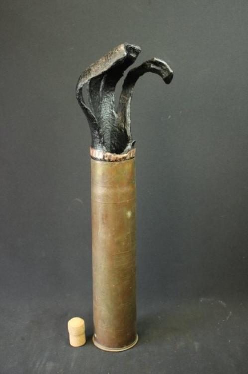WO1 Franse 75mm Schrapnel huls LEEG, Verzamelen, Militaria | Algemeen, Landmacht, Hulzen of Bodemvondsten, Overige gebieden, Ophalen of Verzenden